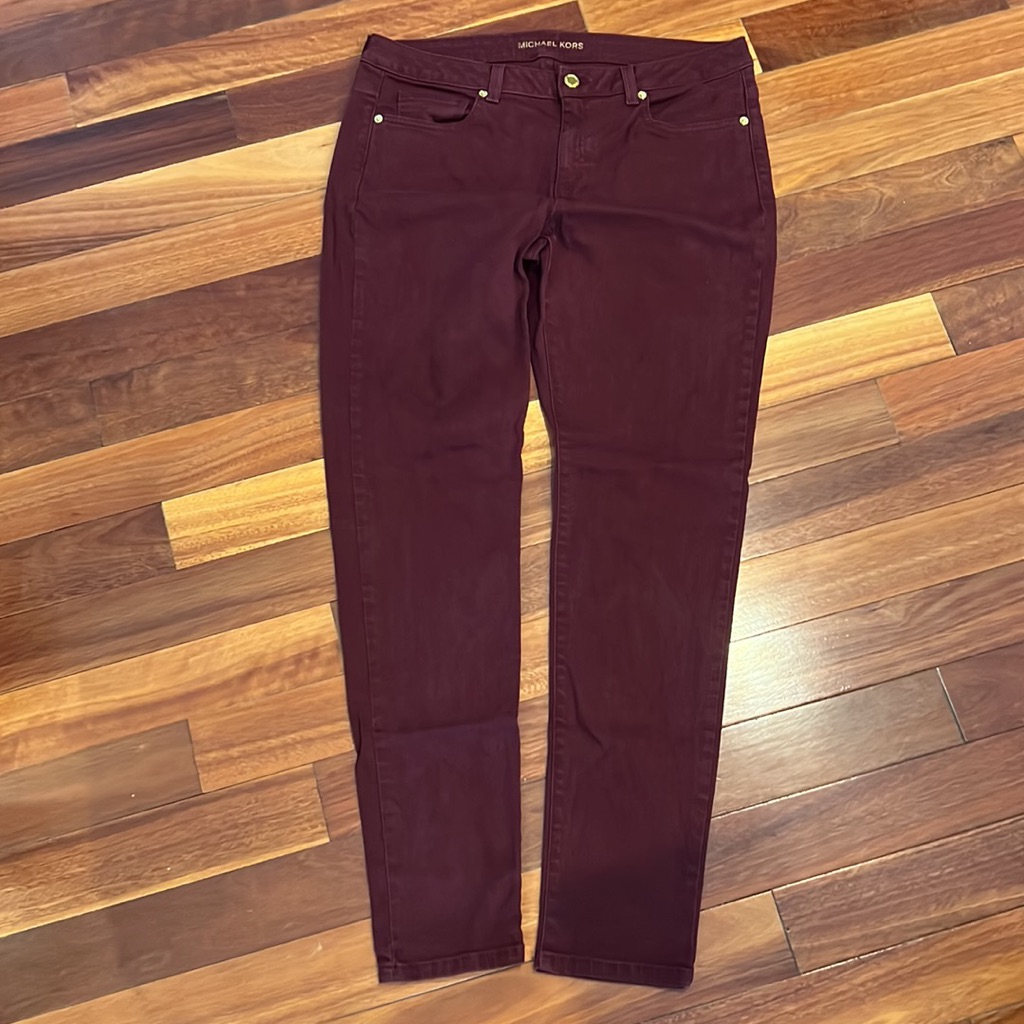 Michael Kors Women's Skinny Jeans In Burgundy